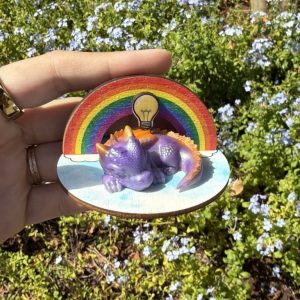 Imagination Baby Dragon with Rainbow Base